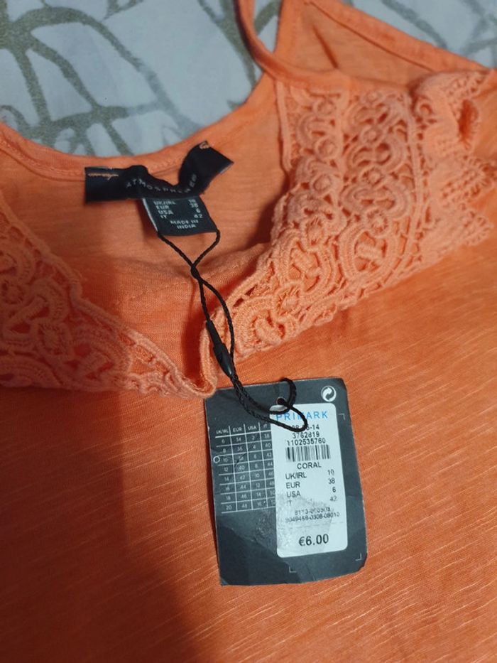 Débardeur Primark (neuf, corail), M / 38 / 10 - photo numéro 2