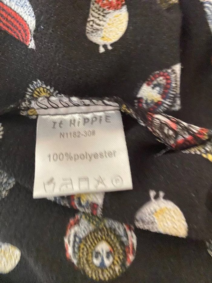 Blouse noir à motifs It Hippie taille s très bon état - photo numéro 7