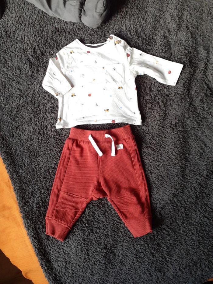 Ensemble tee-shirt +pantalon tracteur ferme