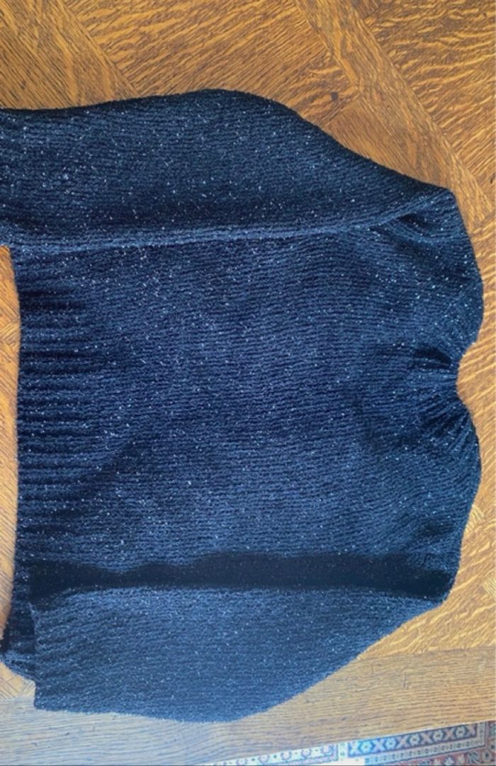 Petit gilet court noir pailleté/ Gilet/Gilet noir/ Pailettes - photo numéro 5