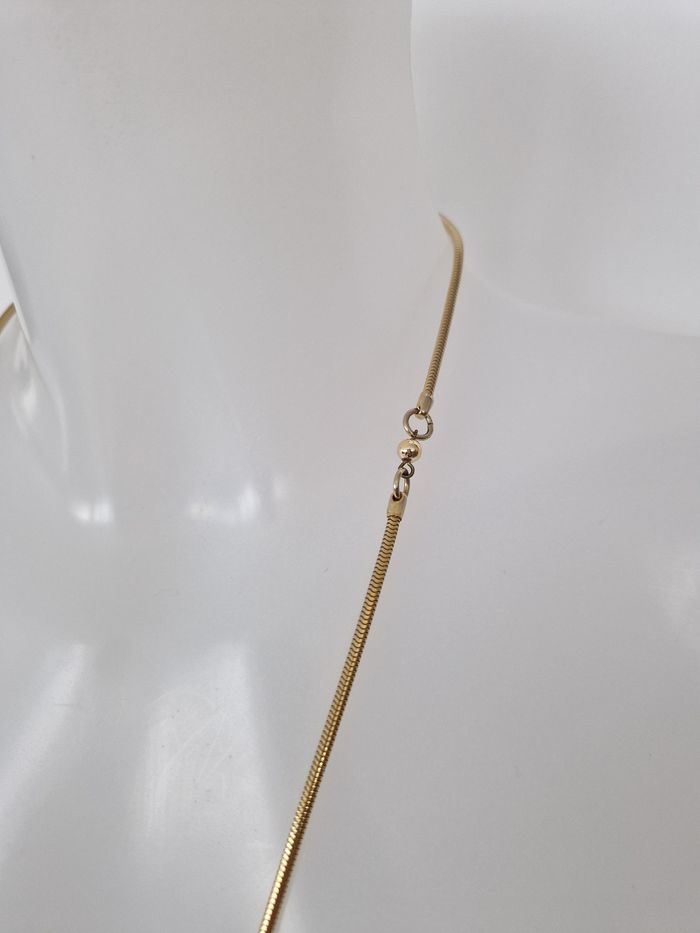 Collier doré avec perles vert d'eau - photo numéro 6
