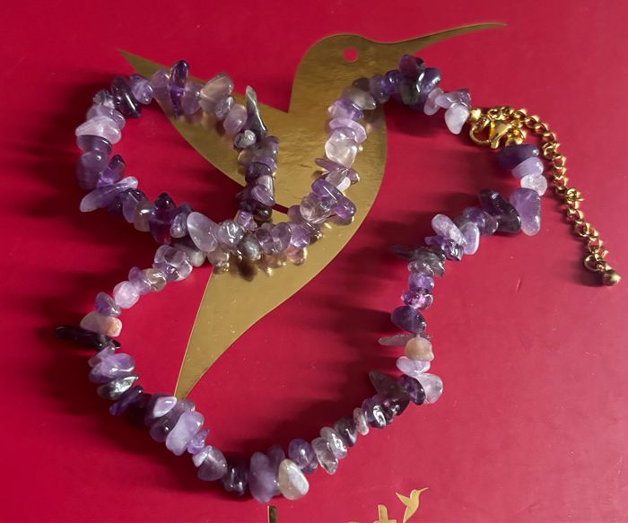 Collier améthyste - pierres naturelles - photo numéro 2