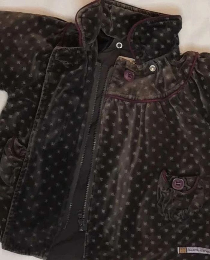 Ensemble 👣 manteau, capuche, robe, chapeau, tee-shirt sucre d'orge 6mois/67cm - photo numéro 16