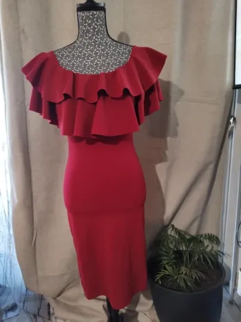 Robe cocktail bordeaux