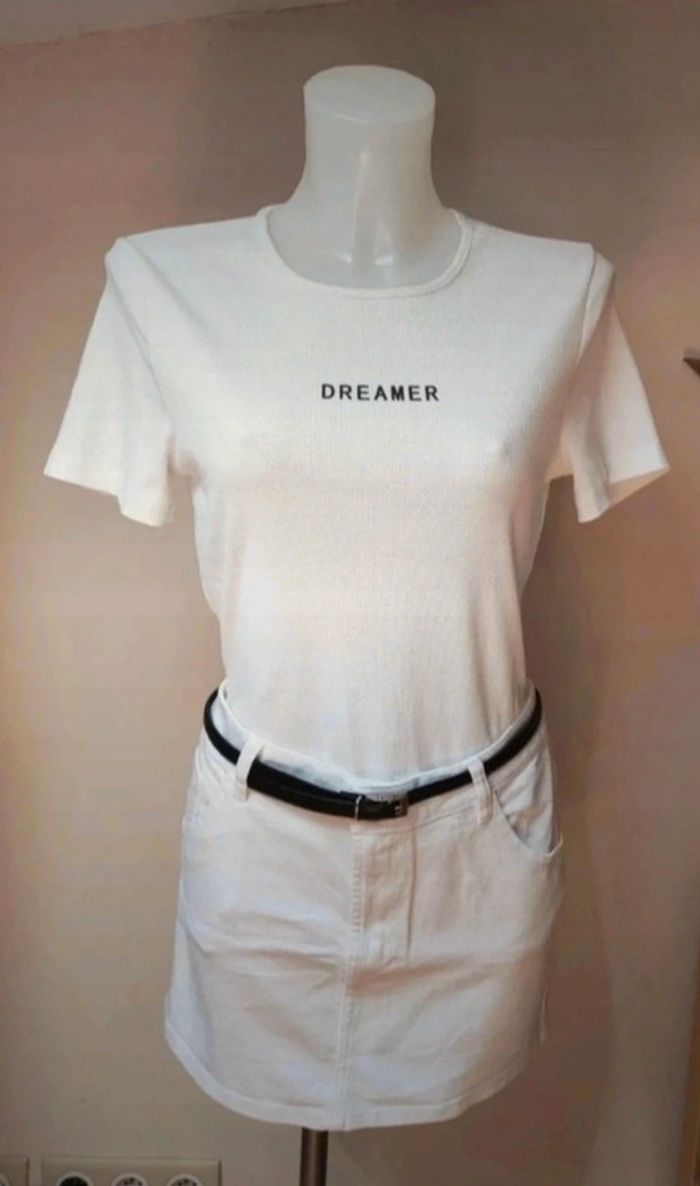 🌼Jupe en jean stretch blanche h&m taille 40🌼