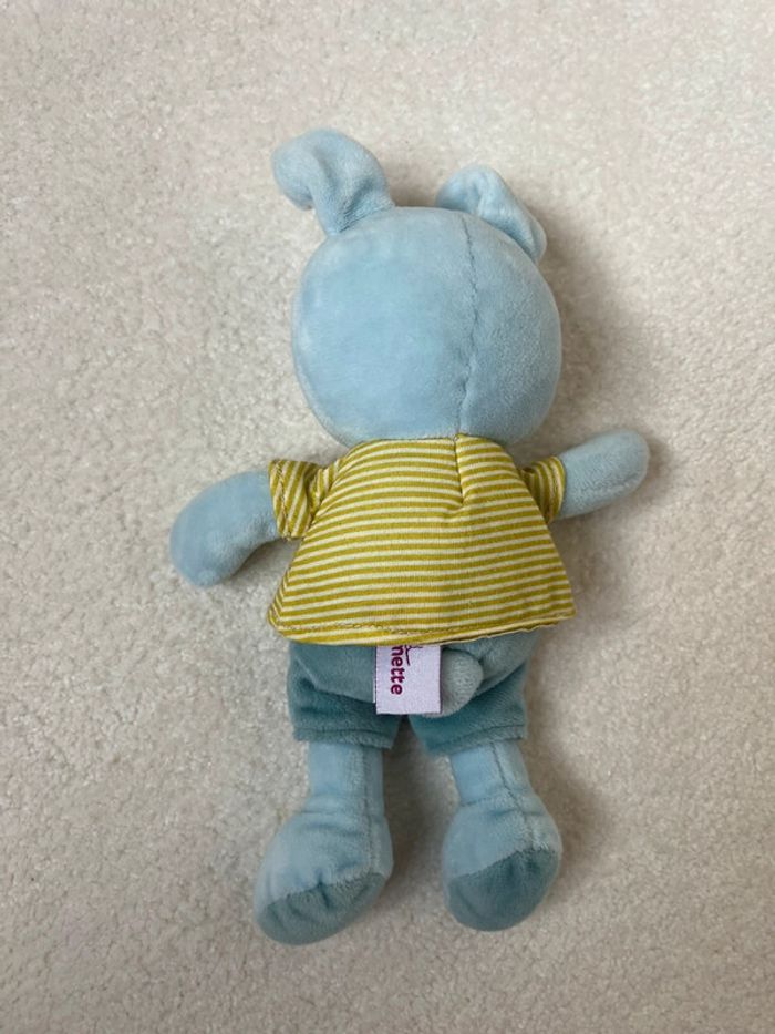 Doudou lapin bleu pommette - photo numéro 3