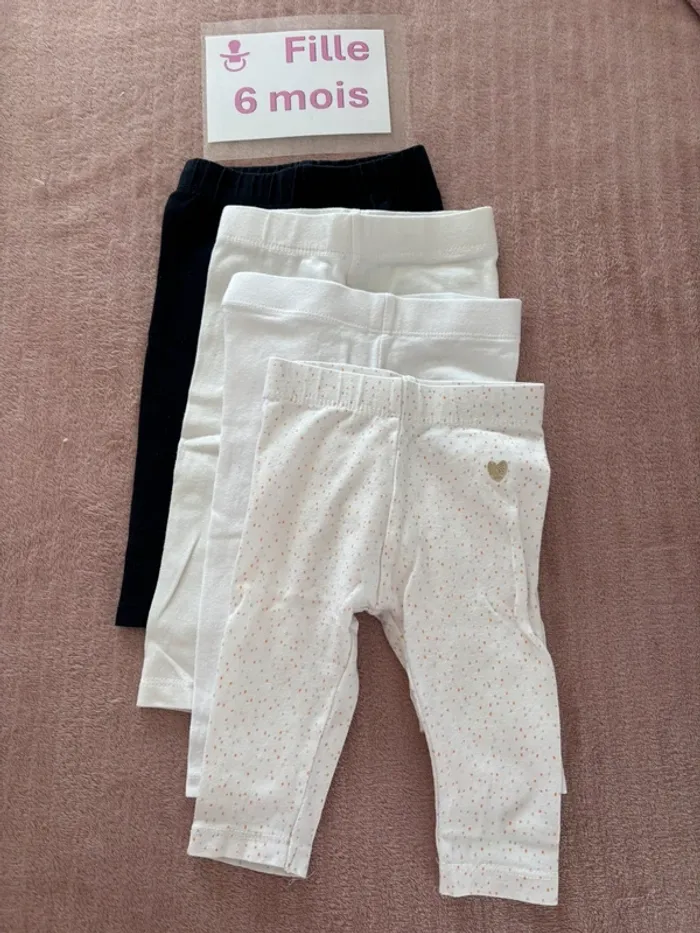 Lot de 4 leggings 6 mois - photo numéro 2