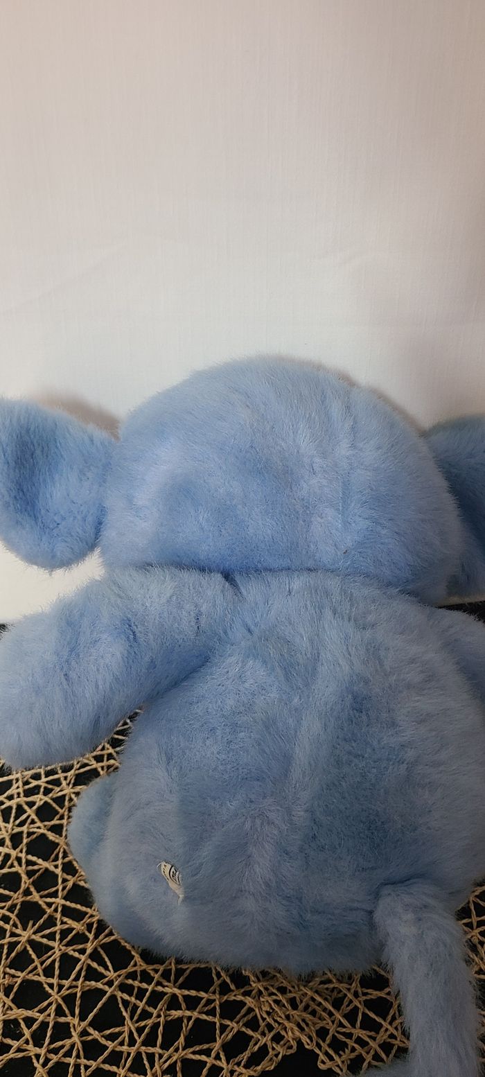 Ancienne peluche souris bleu rayé blanc AJENA - photo numéro 4