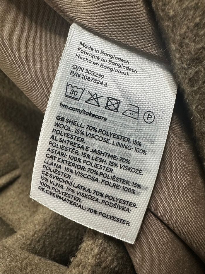 Manteau oversize en laine marron beige H&M T34 XS - photo numéro 6