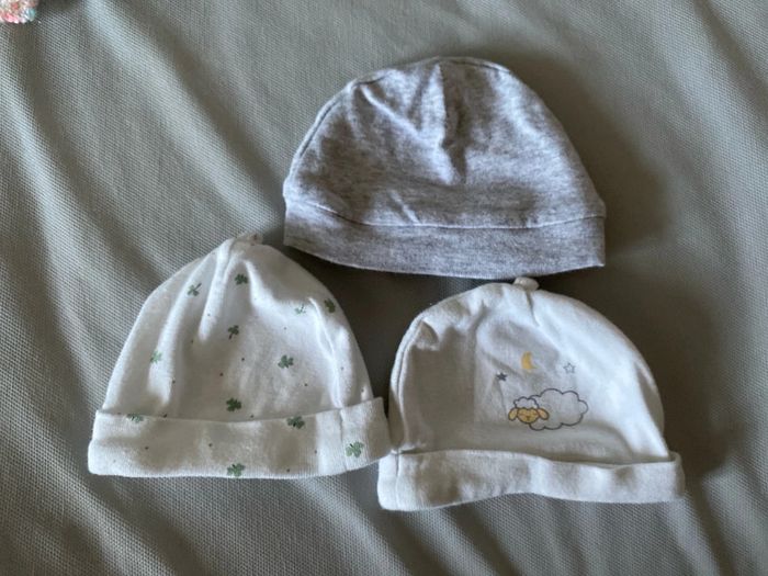 Lot de 3 bonnet 0 mois