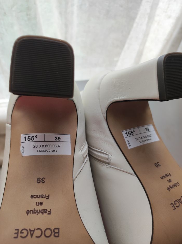 Bottines blanches NEUVES pt 39 Bocage - photo numéro 5
