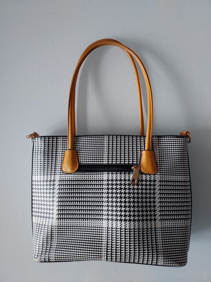 Sac à main en pied de poule - photo numéro 2