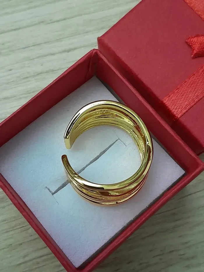 Bague ouverte, n°02 dorée,  taille réglable,  style Bohème - photo numéro 3