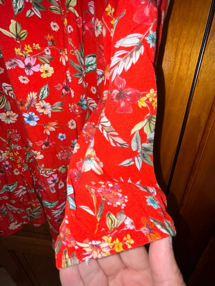 Robe rouge fleurie 40-42 April Vintage - photo numéro 4