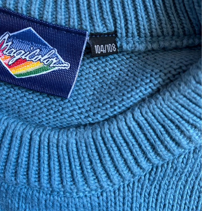 🌿Pull coton bleu vintage années 90 authentic vintage 90s Cotton sweater🌿 - photo numéro 8