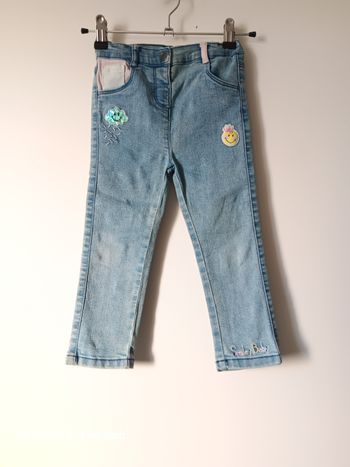 Jean fille smiley baby réglable 3ans