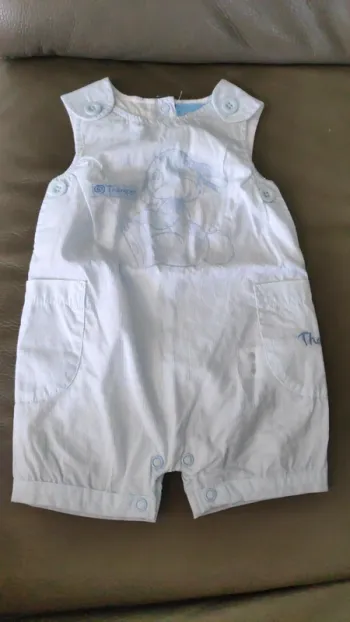 Combishort rayée bleue et blanche 1 mois
