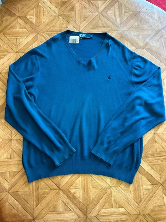 Pull homme polo, homme Ralph Lauren, bleu, taille 42 taille XL
