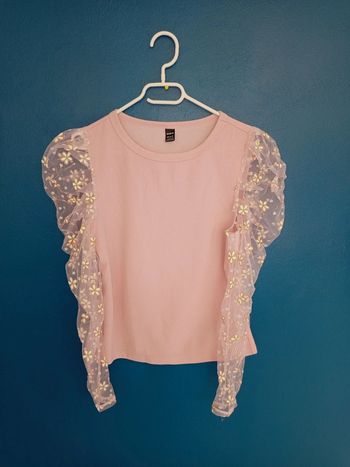 Pull shein avec manches transparentes fleuris