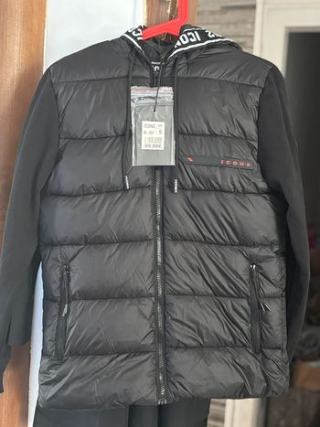 Manteau manches sweat noir icon2