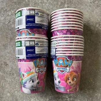 LOT 4x8 VERRES CARTON PAW PATROL - PAT PATROUILLE - NICKELODEON - NEUF