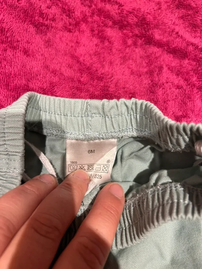 👶 Pantalon bébé bleu turquoise  - Taille 6 mois - photo numéro 2