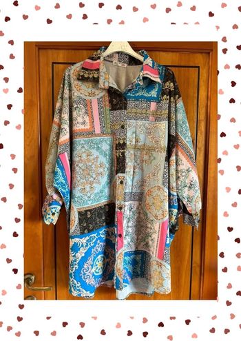 Chemise tunique multicolore oversize Made in Italy