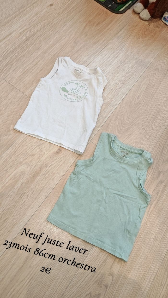 2 débardeurs neuf 23mois 86cm orchestra