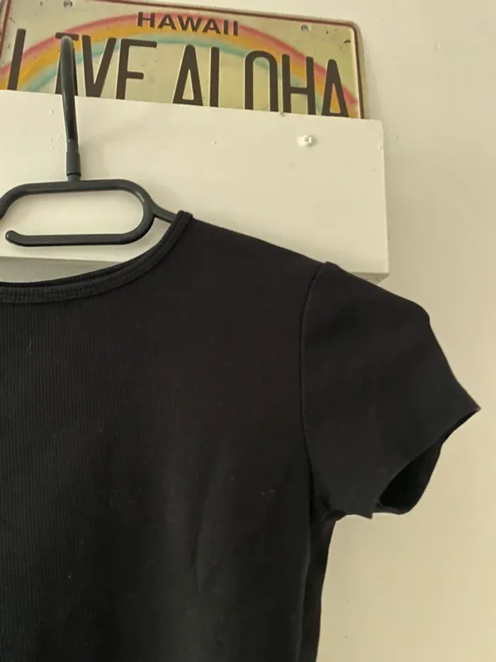 Crop top noir - Bershka - photo numéro 3