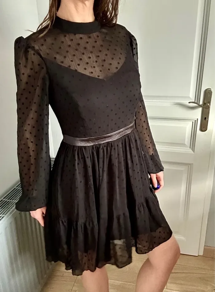 Robe noire chic & semi transparente – Naf Naf taille 38 - photo numéro 6
