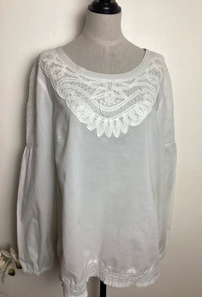 Blouse blanche brodée Esprit 42 - photo numéro 2