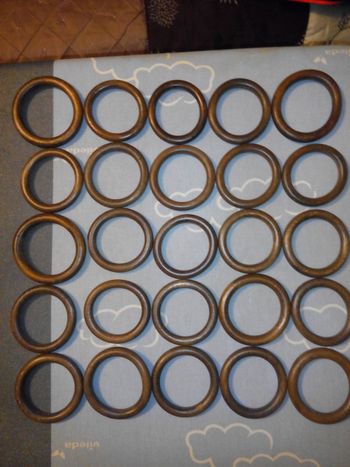 Faby27800 n°7 - Anneaux de rideau diam int 5, diam ext 7, marron Lot de 25