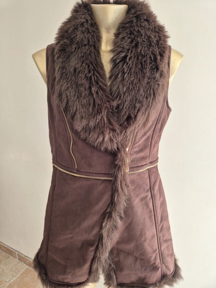 Manteau sans manches faussefourrure - photo numéro 2