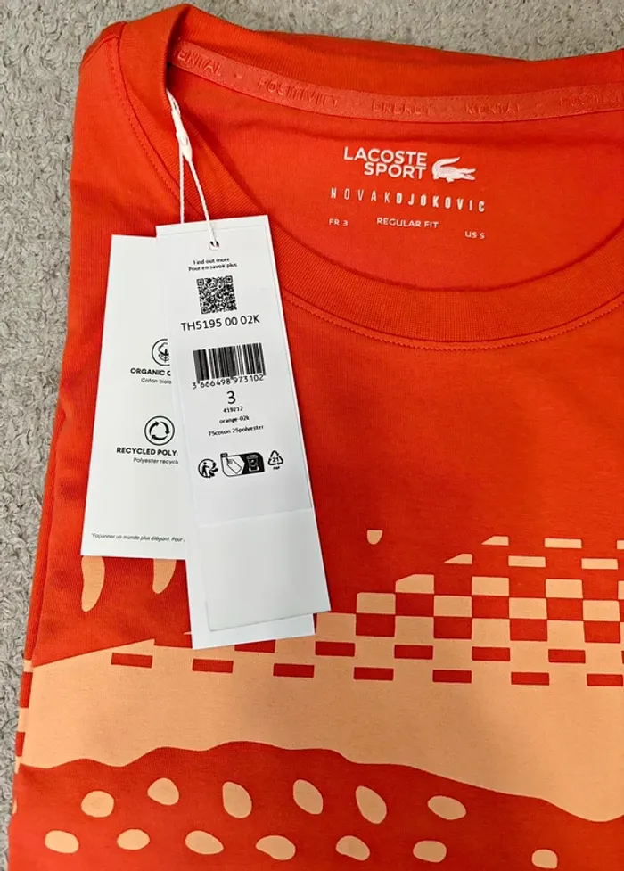 T-shirt Lacoste X Novak Djokovic NEUF - photo numéro 6