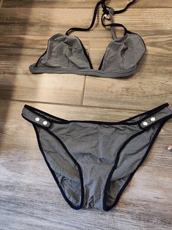 Maillot de bain deux pièces noir à carreaux blanc Eres Taille 40