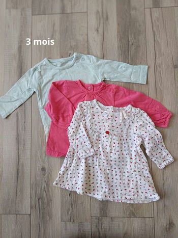 Lot de 3 tee shirt manches longues 3 mois
