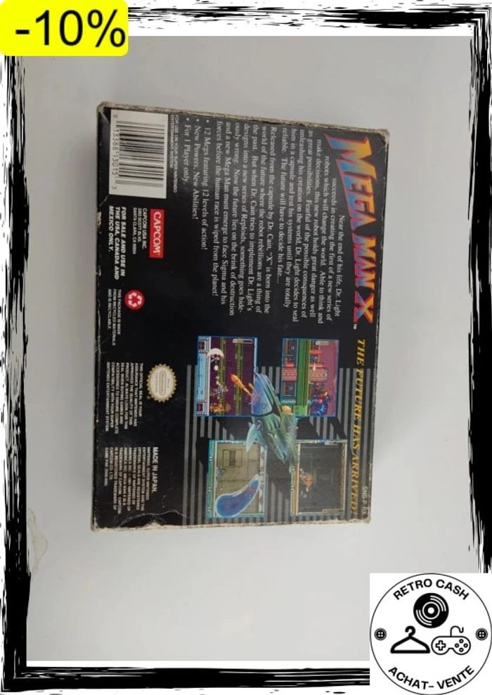 Mega Man X Super Nintendo SNES Capcom 1991 version us en boite sans notice - photo numéro 5