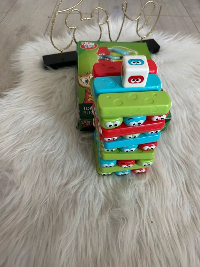 Jenga pour enfant 🥰 tour à chenilles avec dé complet rik et rok