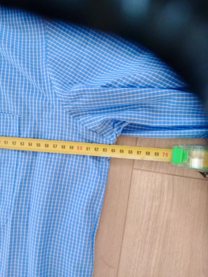 Chemise homme taille 5 43-44 vichy bleu c84 - photo numéro 13