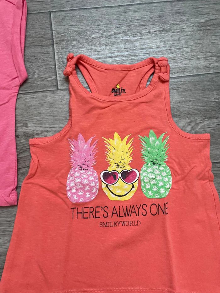 Lot 2 tshirt débardeur Smiley World 3 ans - photo numéro 3
