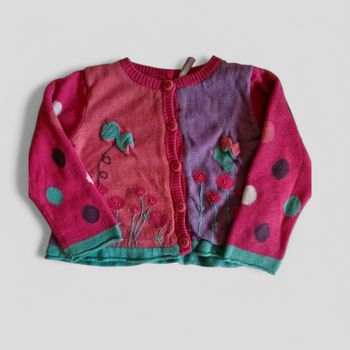 🩷 Gilet multicolores pour fille, taille 18 mois.