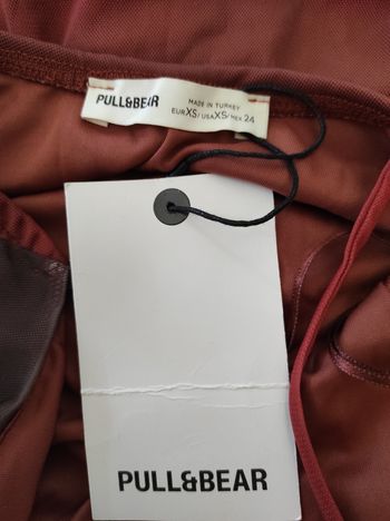 Robe longue fendue Pull & Bear marron et beige taille XS 34