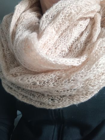 Snood tricot beige oranger 