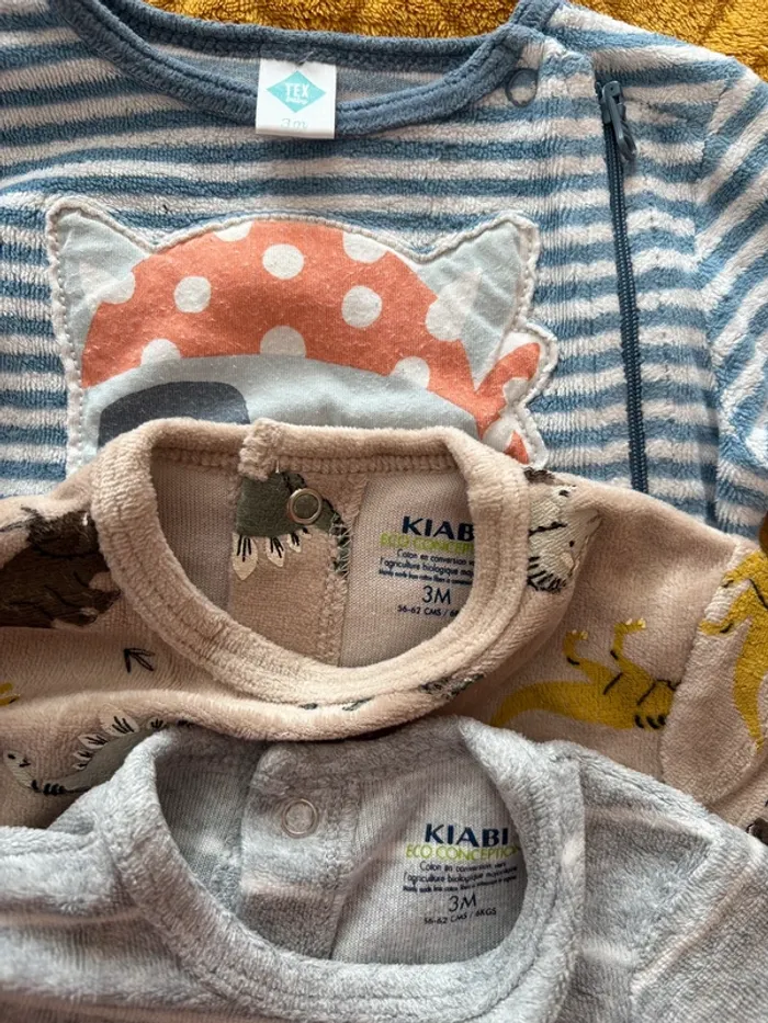 Lot 3 pyjamas velours Kiabi - photo numéro 2