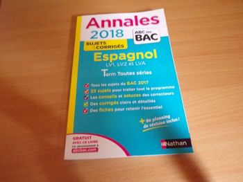 Espagnol - Annales 2018 - Bac