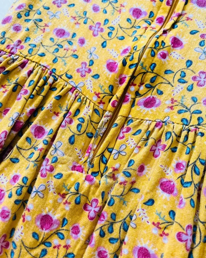 Robe manche courte moutarde fleurie 3 ans - Sergent Major - photo numéro 7