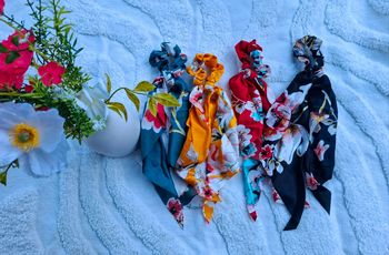 Elastique cheveux fleurs
