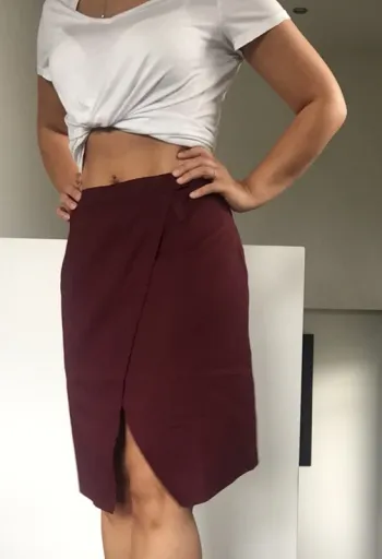 Jupe portefeuille bordeaux newlook