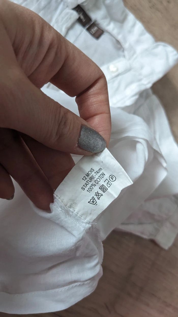 Chemisier Blanc Bout'Chou 12 Mois - photo numéro 4