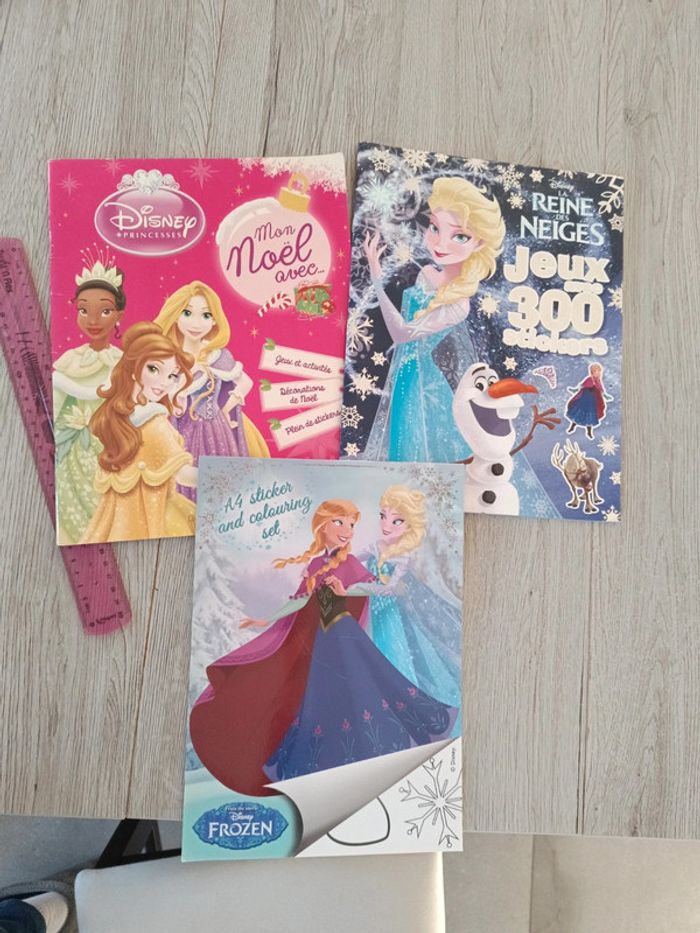 Lot 3 cahiers activités jeux coloriages princesse noël reine des neiges